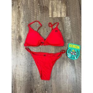 Dixxon Flannel Co Red Tanning Bikini Two Piece Women's M NWT Swimsuit